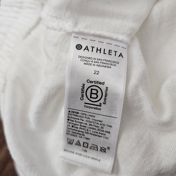 Athleta Retreat 100% Linen Shorts Ivory Color Size 22 - Picture 7 of 10